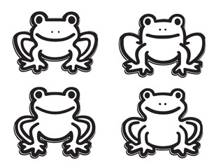 Cute 2D frog icon set in clean vector art