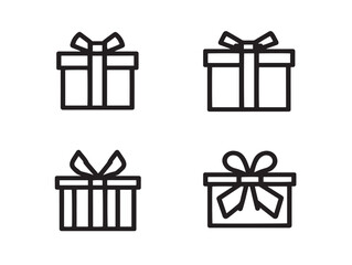 Beautiful assorted gift icons in clean vector
