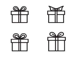 Minimal flat gift icons in artistic vector