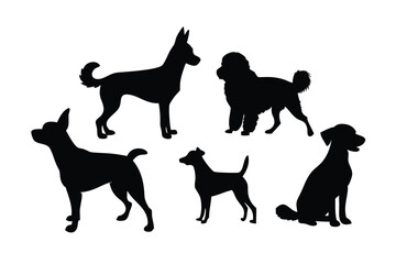 Dog Breeds Vector Silhouette Set - Pet & Animal Figures for Branding