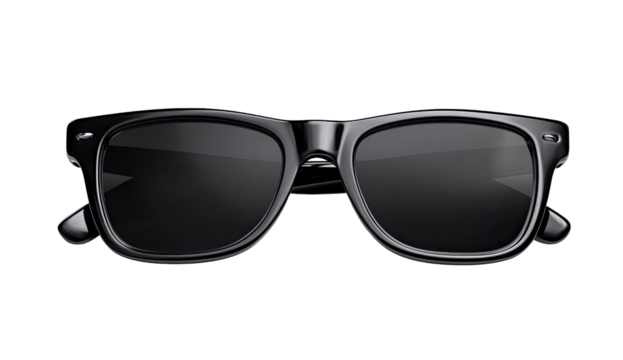 Black sunglasses, square frames,  front view