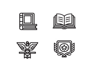 Smart knowledge symbols in elegant vector outline