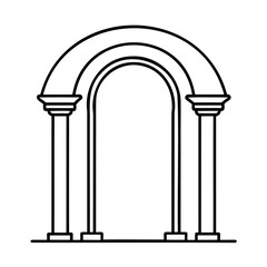 Architectural archway with columns entryway structure