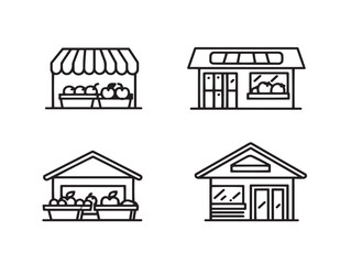 Clean vector marketplace items in elegant style