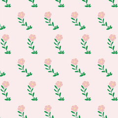 Fototapeta premium Floral pattern of small flowers and leaves for fabric 