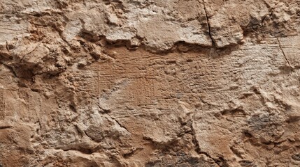 Intricate carvings can be seen on a weathered rock surface, showcasing signs of historical artistry. The natural texture complements the ancient designs, hinting at a rich cultural legacy.