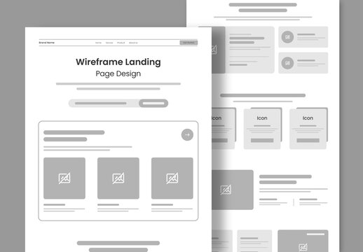 Ecommerce Product Landing Page Wireframe Design