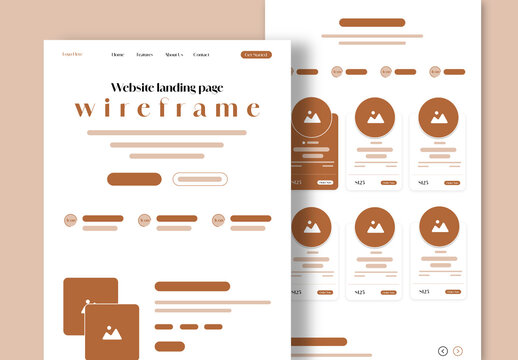 Food Delivery Landing Page Wireframe