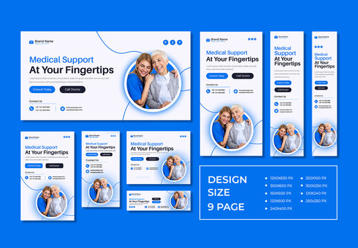 Multipurpose Healthcare Web Banner Post Template Set