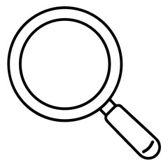 Magnifying Glass Outline Vector - Black and White Coloring icon line airt vactor Illustrations on white backgroud.