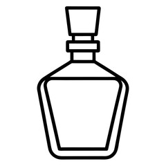 bottle of perfume glass  spray, vintage light water old container cologne  beauty graph icon line airt vactor Illustrations on white backgrou