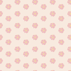 Floral pattern of small flowers and leaves for fabric	