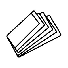 Stacked paper sheets outline documents pages