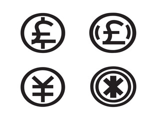 Stylish pound currency icons in modern vector format
