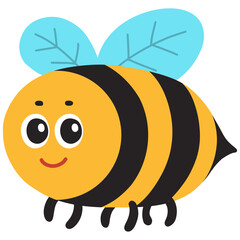 Hand drawn bee cartoon illustration 