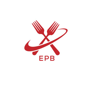 Modern EPB Fork Logo Design for Restaurant or Food Business Branding. EPB Letter Logo.
