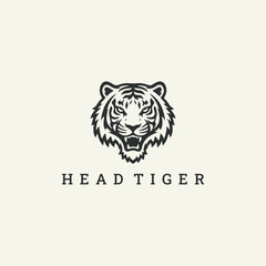 Head tiger logo vector icon illustration