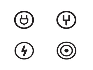 Clean vector illustrations of assorted power symbols