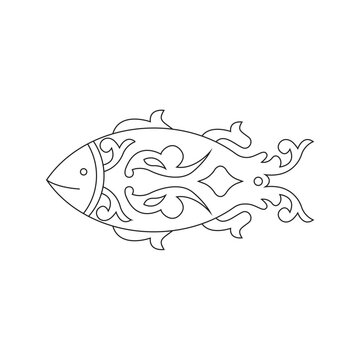 Sacred Fish &ndash; Mythological Symbol of Abundance, Intuition, and Transformation | Spiritual Line Art