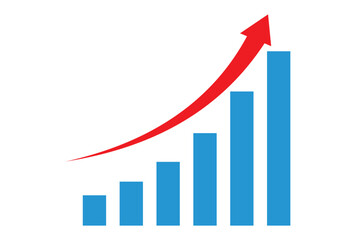 business graph with arrow. 