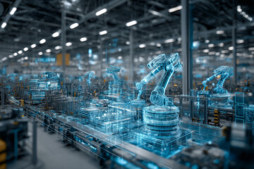 Smart factory with digital twin interface and autonomous robot workers