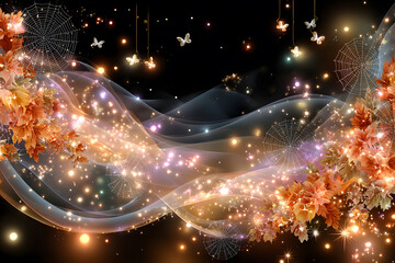 Modern Halloween abstract background with seasonal colors and copy space.