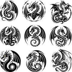 Dragon SVG, Dragon Clipart, Dragon Svg Cut File, Dragon Wall Art
