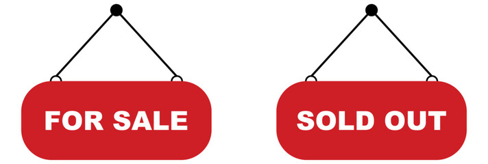 for sale and sold out sign.