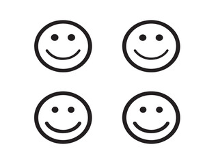 Colorful smiley face icons in playful vector style