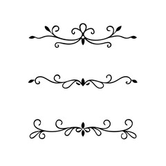 Set of Vintage decorative lines. text dividers. Line border. Lines separators, Borders, Vintage dividers, Underline elements. Gold line border. Vector illustration .Line dividers.	