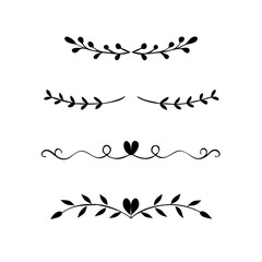 Set of Vintage decorative lines. text dividers. Line border. Lines separators, Borders, Vintage dividers, Underline elements. Gold line border. Vector illustration .Line dividers.	