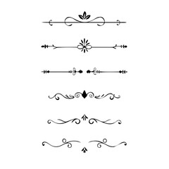 Obraz premium Hand-Drawn Ornamental Frames in Art Nouveau Style.A collection of elegant vintage dividers with ornate flourishes, ideal for invitations, certificates, wedding design, or luxury branding. 
