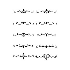 Obraz premium Hand-Drawn Ornamental Frames in Art Nouveau Style.A collection of elegant vintage dividers with ornate flourishes, ideal for invitations, certificates, wedding design, or luxury branding. 