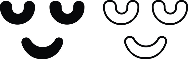 Emojis icon collection designs Emotion Faces Icons Vector, Anthropomorphic Smiley Face, Facial Expression, Simplicity, Transparent Background Editable Design template vector No words Eps 10