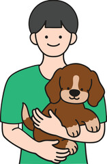 boy with his dog