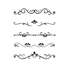 Obraz premium Hand-Drawn Ornamental Frames in Art Nouveau Style.A collection of elegant vintage dividers with ornate flourishes, ideal for invitations, certificates, wedding design, or luxury branding. 