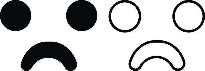 Emojis icon collection designs Emotion Faces Icons Vector, Anthropomorphic Smiley Face, Facial Expression, Simplicity, Transparent Background Editable Design template vector No words Eps 10