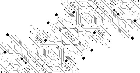 Circuit board vector illustration. High-tech technology background