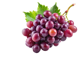 Fresh organic grape with juice splash  isolated on white background PNG.AI Generated.