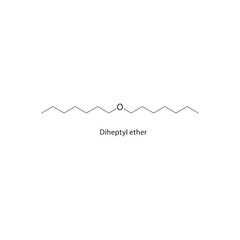 Diheptyl phthalate skeletal structure. Phthalate Ester compound schematic illustration. Simple diagram, chemical formula.