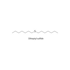Dihexylamine skeletal structure. Alkylamine compound schematic illustration. Simple diagram, chemical formula.