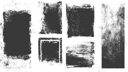 set  highly detailed letterpress / stamp / rolled ink textures isolated over a transparent background. 