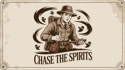 Chase the spirits in a nostalgic journey through the enchanting realm of the supernatural with retro charm and sepia tones. National Ghost Hunting Day