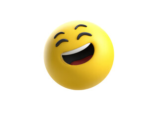 Fototapeta premium 3d render of a laughing emoji happy face icon, Isolated On White Background, Png Transparent
