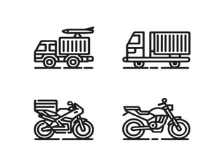 Transportation icon set in sleek modern vector format