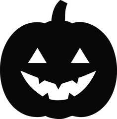 Simple Black Halloween Pumpkin Jack O Lantern Silhouette Icon For Spooky Decorations