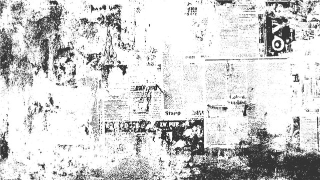 Worn paper texture with dust overlay and old newspaper effect. Old grunge texture with newspaper style and dusty screen overlay. 