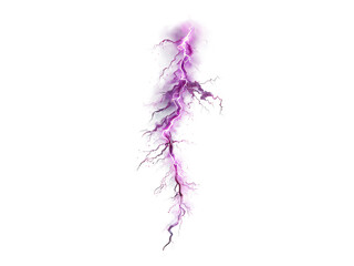 Abstract purple lightning bolt ink splash design element, Isolated On White Background, Png Transparent