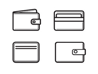 Clean assorted wallet icons in flat vector format