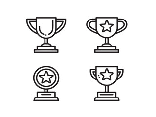 Award and celebration icons in elegant winner vector pack